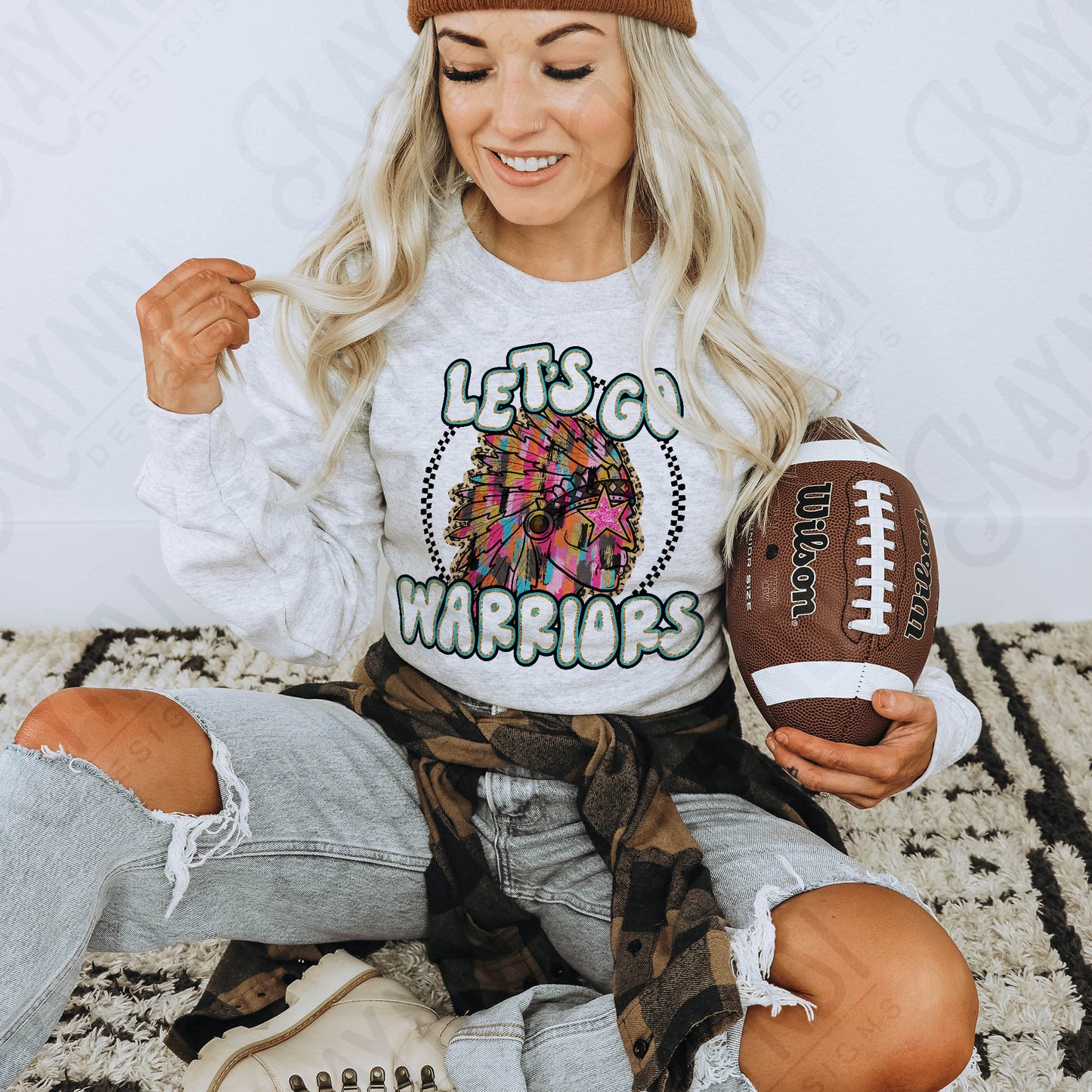 Let's Go Mascots Pink Brushstroke DTF TRANSFER