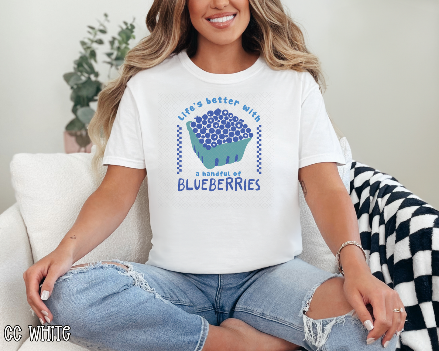 Life's Better With A Handful Of Blueberries DTF TRANSFER