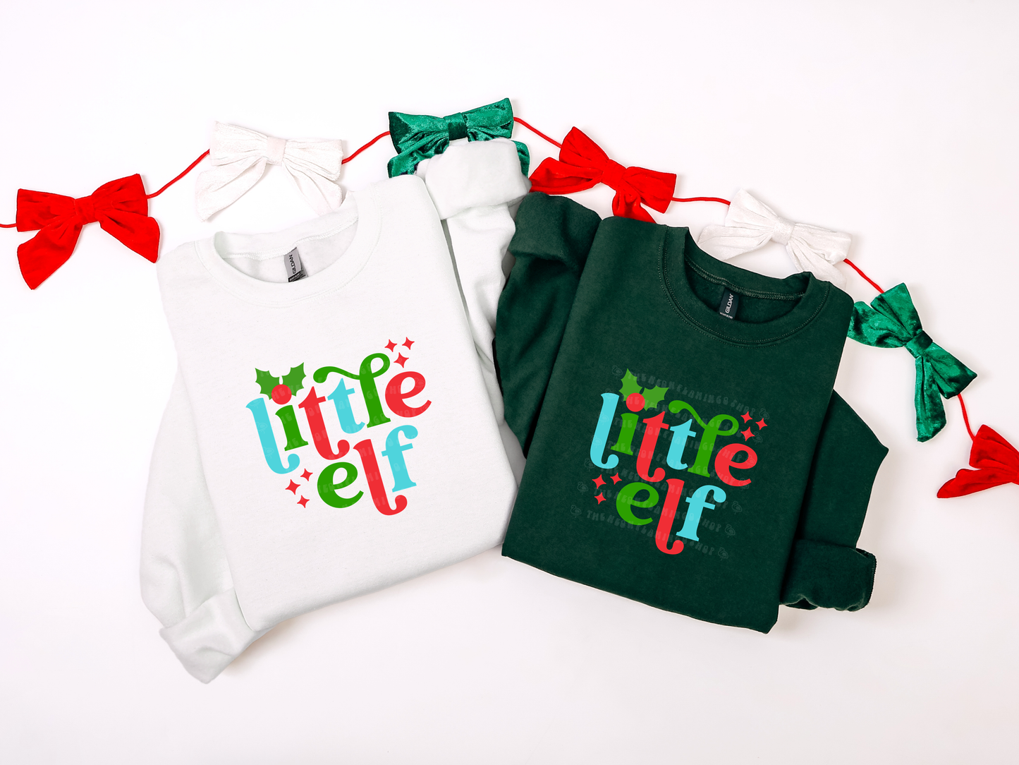 Little Elf Retro Sparkle Blue DTF TRANSFER
