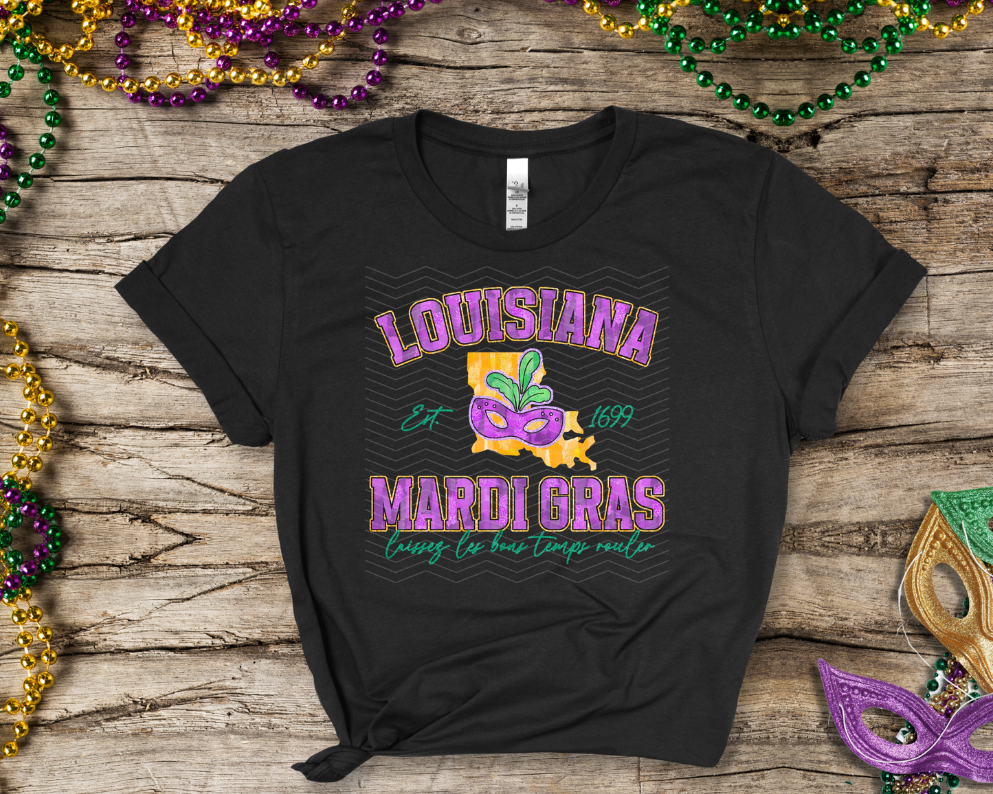 Louisiana Mardi Gras Collegiate DTF TRANSFER
