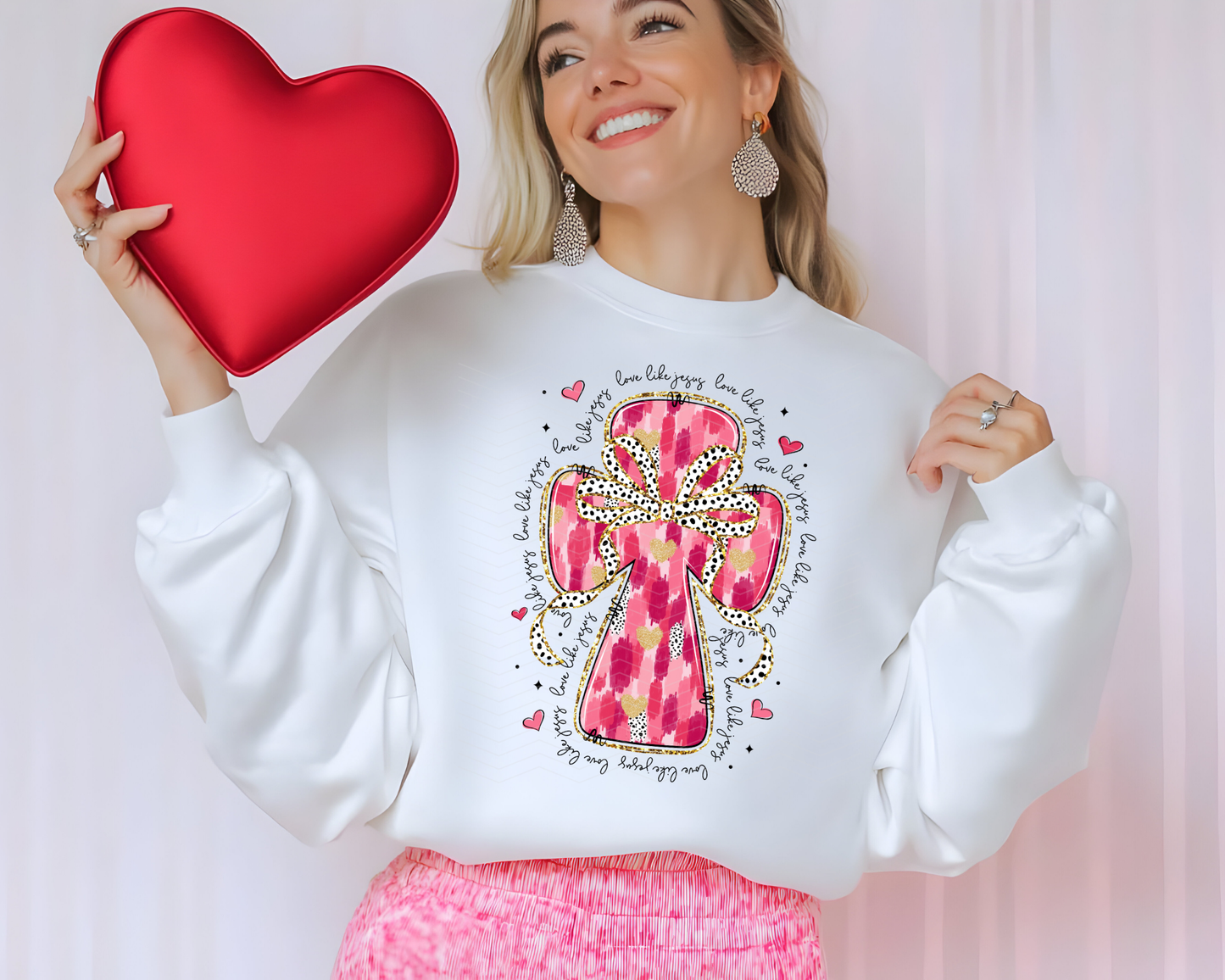 Love Like Jesus Brushstroke Cross DTF TRANSFER