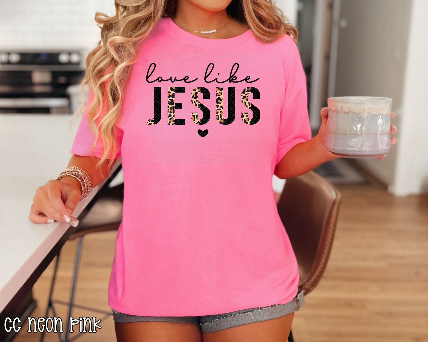 Love Like Jesus Half Leopard DTF TRANSFER