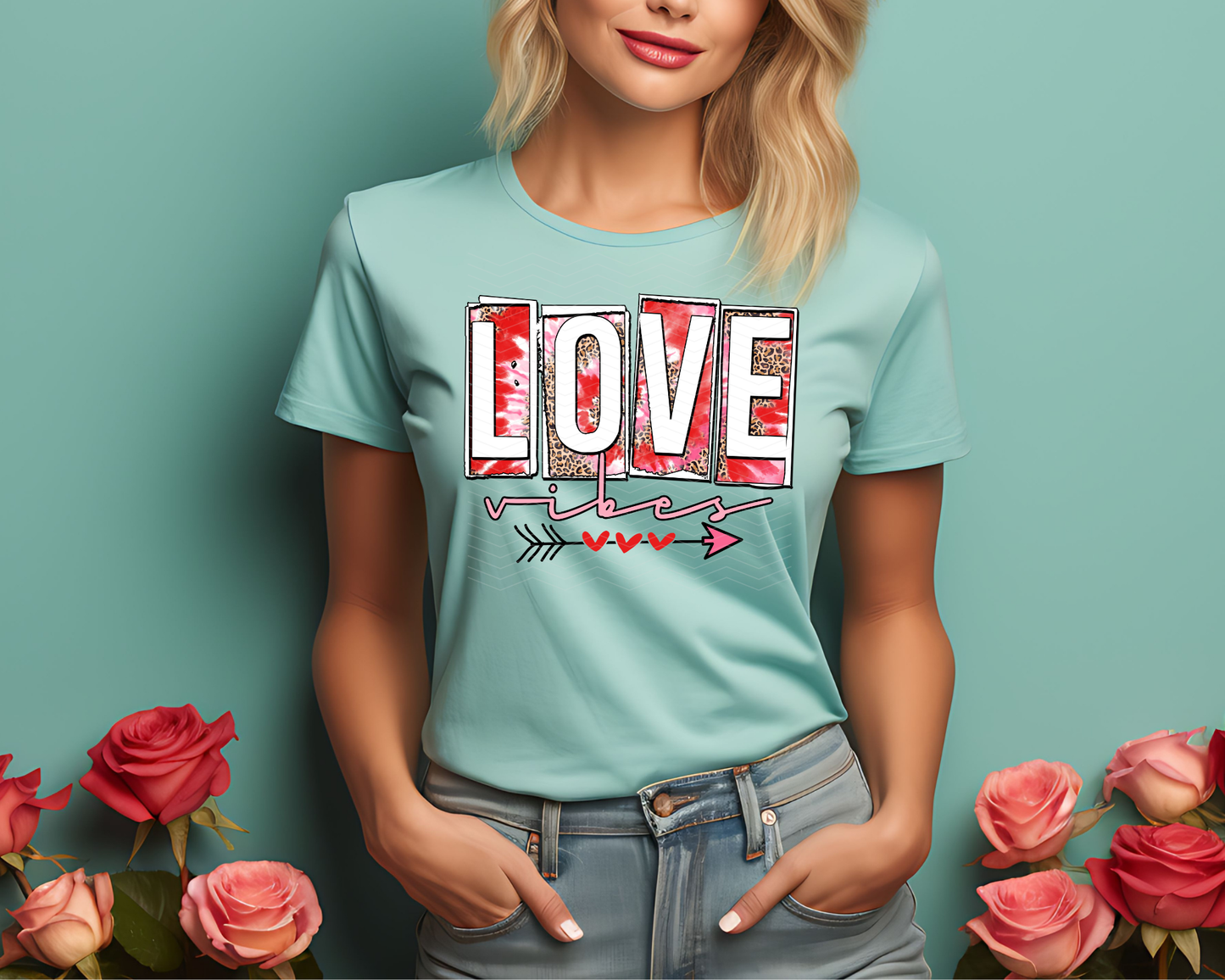 Love Vibes Tie-Dye DTF TRANSFER