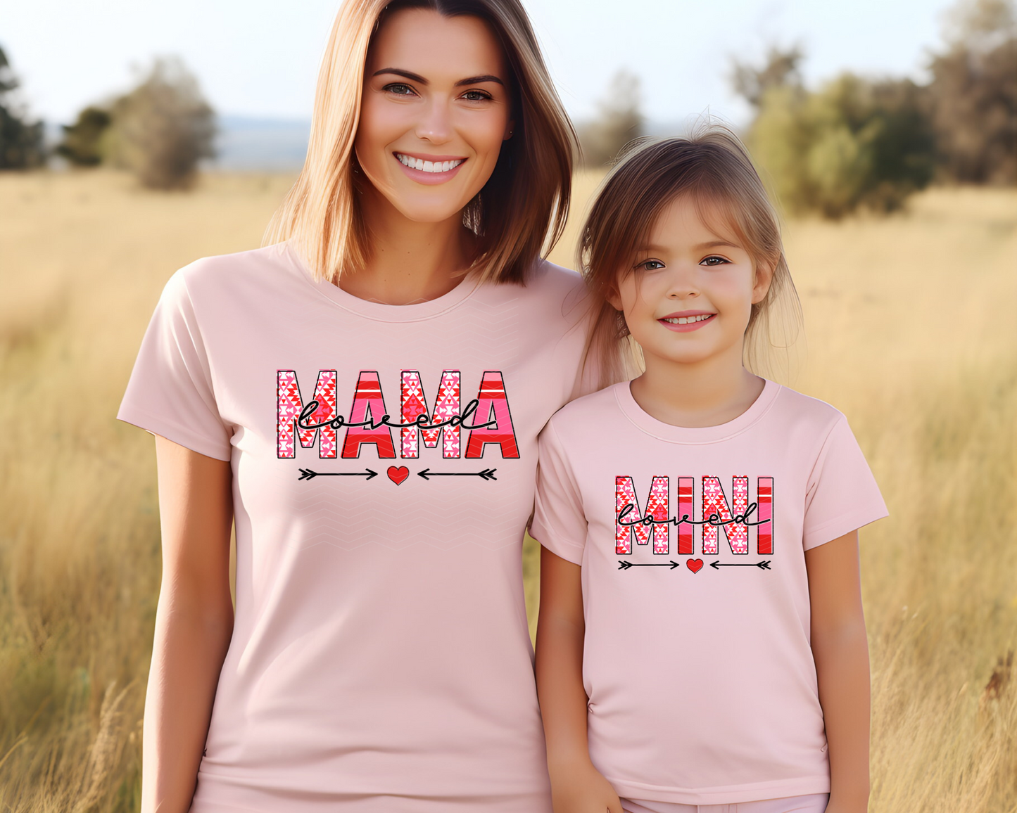 Loved Mama & Mini Arrow Patterned DTF TRANSFER