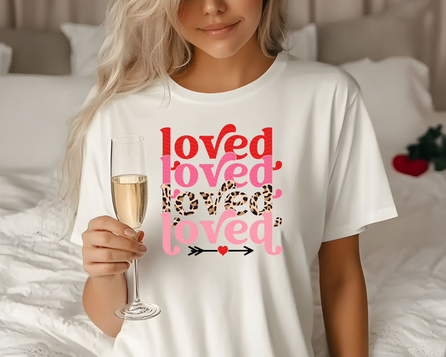 Loved Valentine's Leopard Stacked DTF TRANSFER