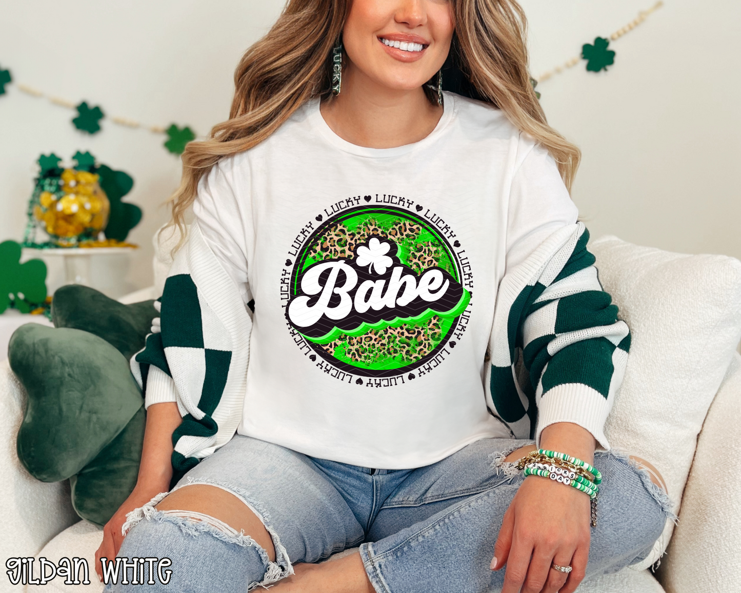 Lucky Babe St Patrick's Circle DTF TRANSFER