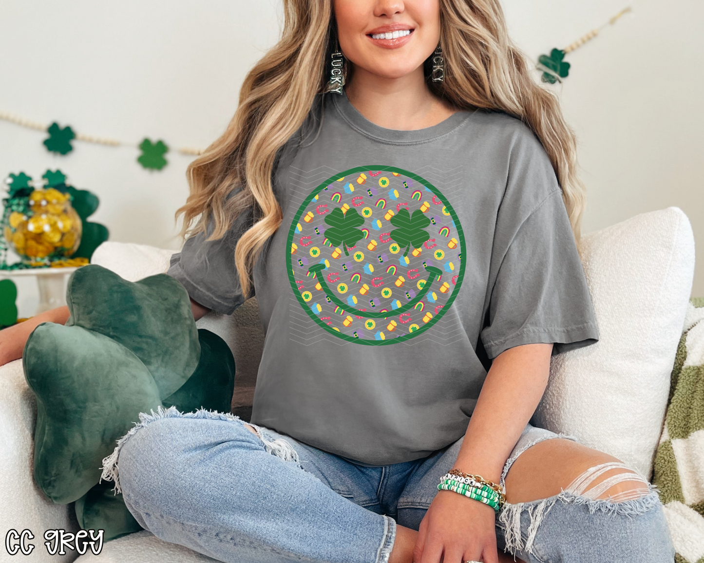 Lucky Charm Smiley | 2 Options | DTF TRANSFER