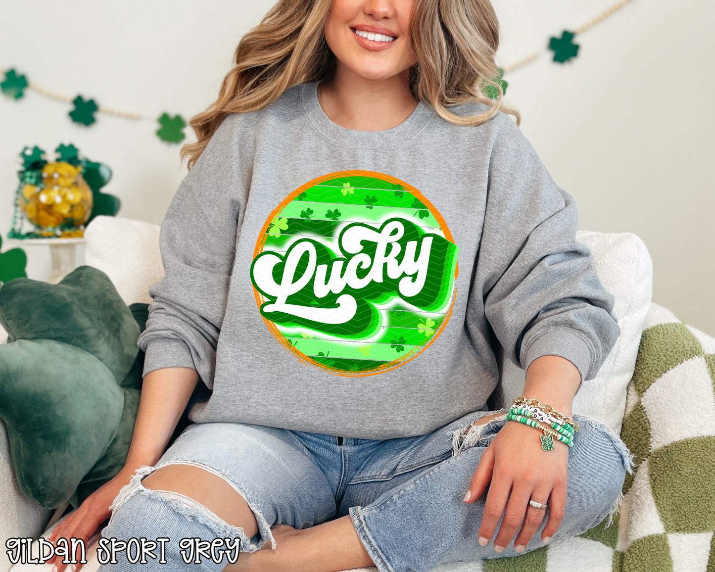 Lucky Shamrock Circle DTF TRANSFER