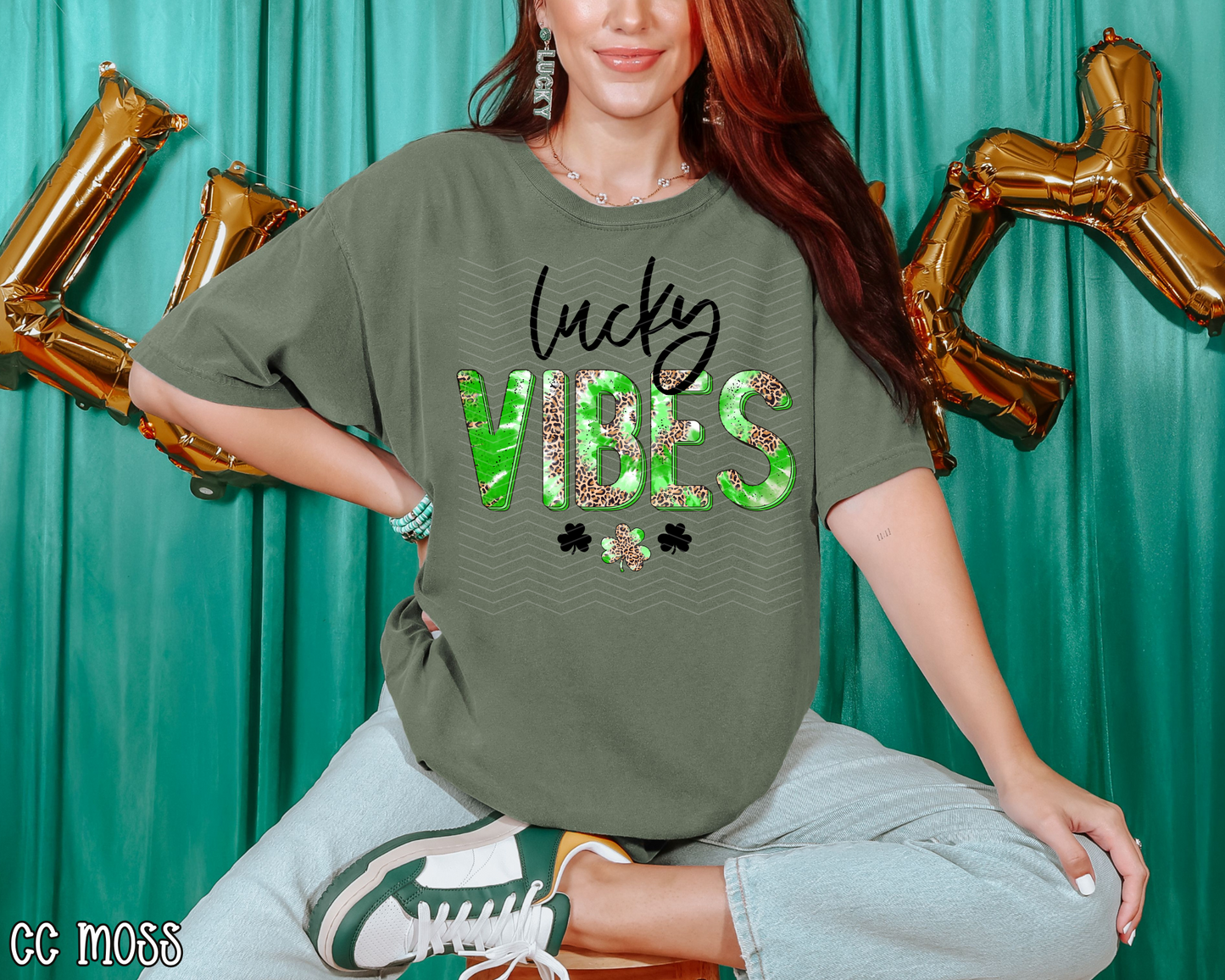 Lucky Vibes Leopard Tie-Dye DTF TRANSFER