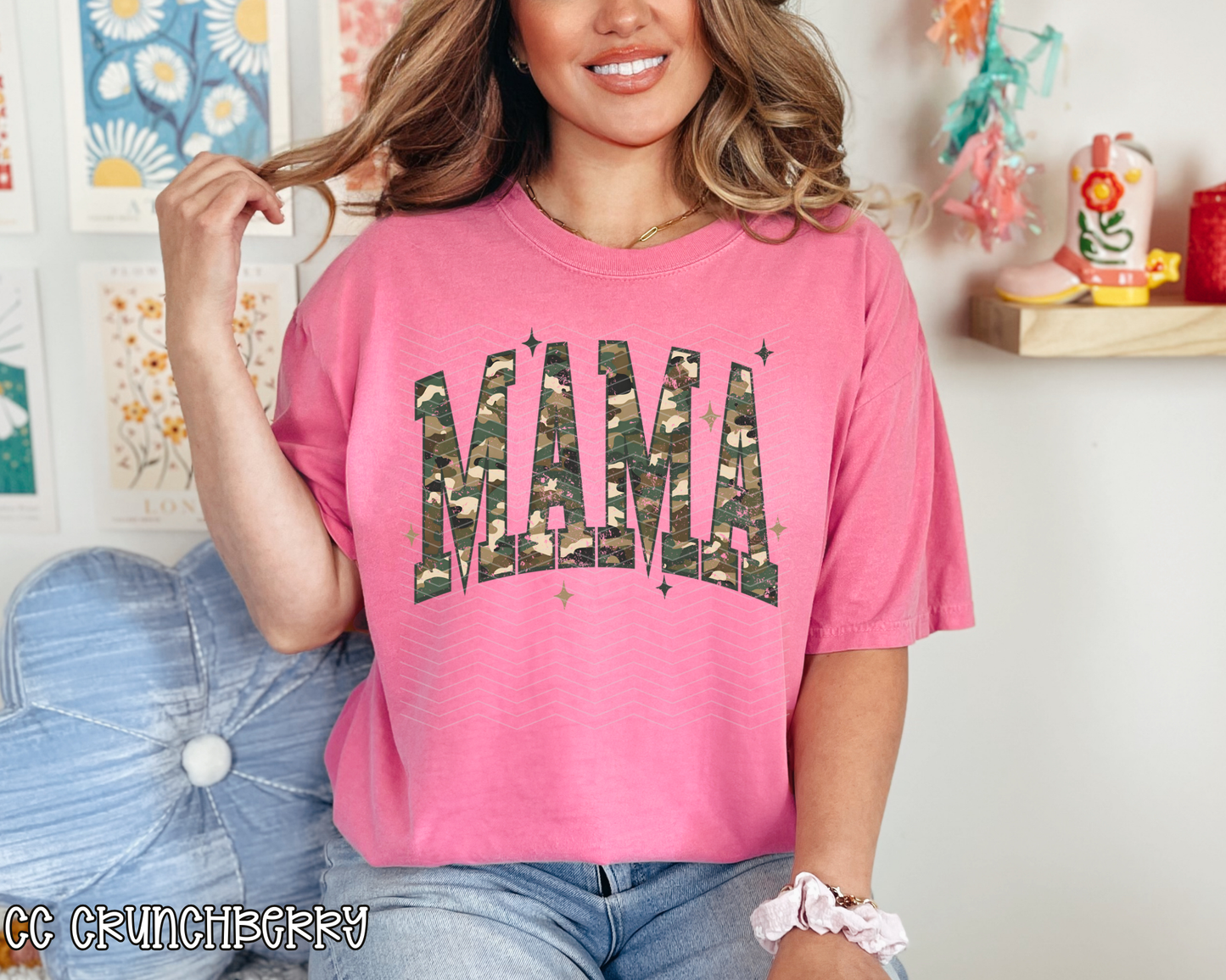 Mama Camo Varsity DTF TRANSFER