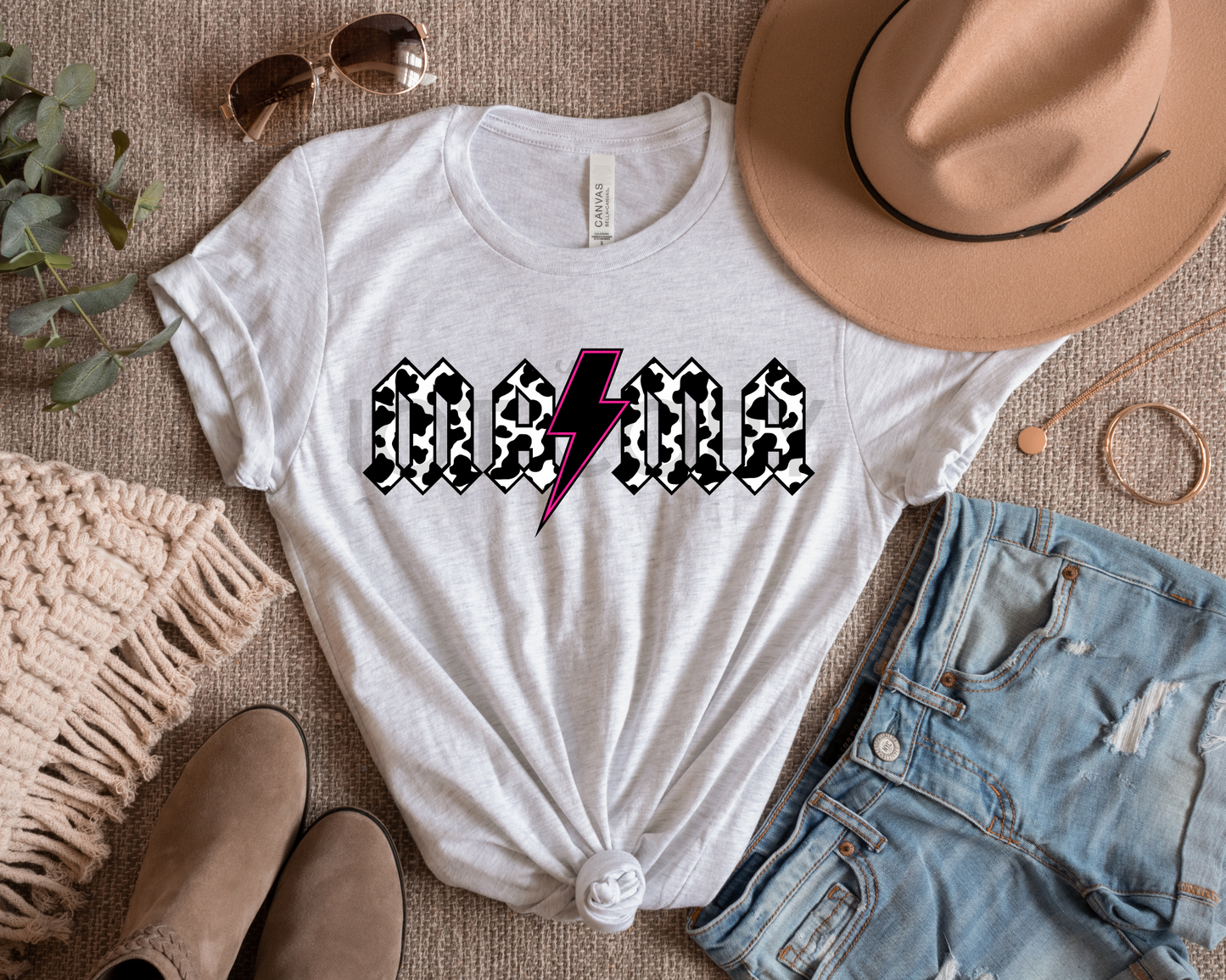 Mama Cow Print Lightning DTF TRANSFER