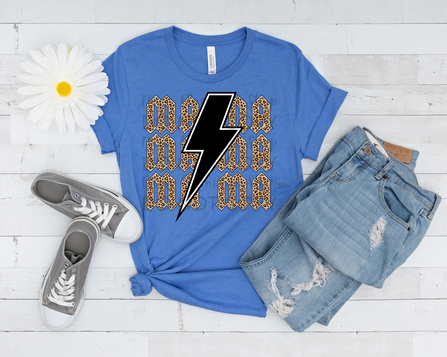 Mama Leopard Lightning Bolt DTF TRANSFER