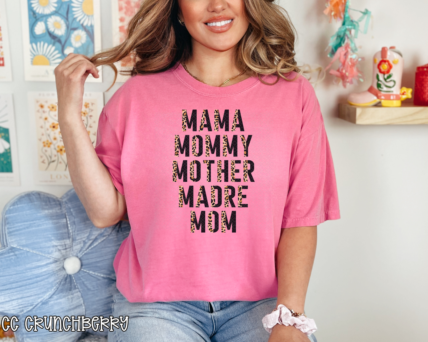 Mama Mommy Mother Madre Mom half leopard DTF TRANSFER