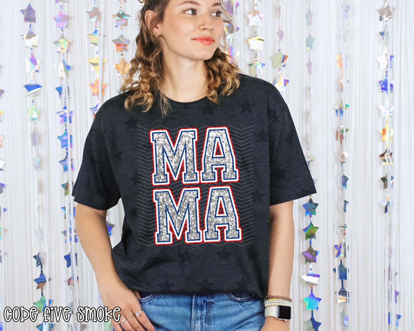 Mama RWB Glitter DTF TRANSFER