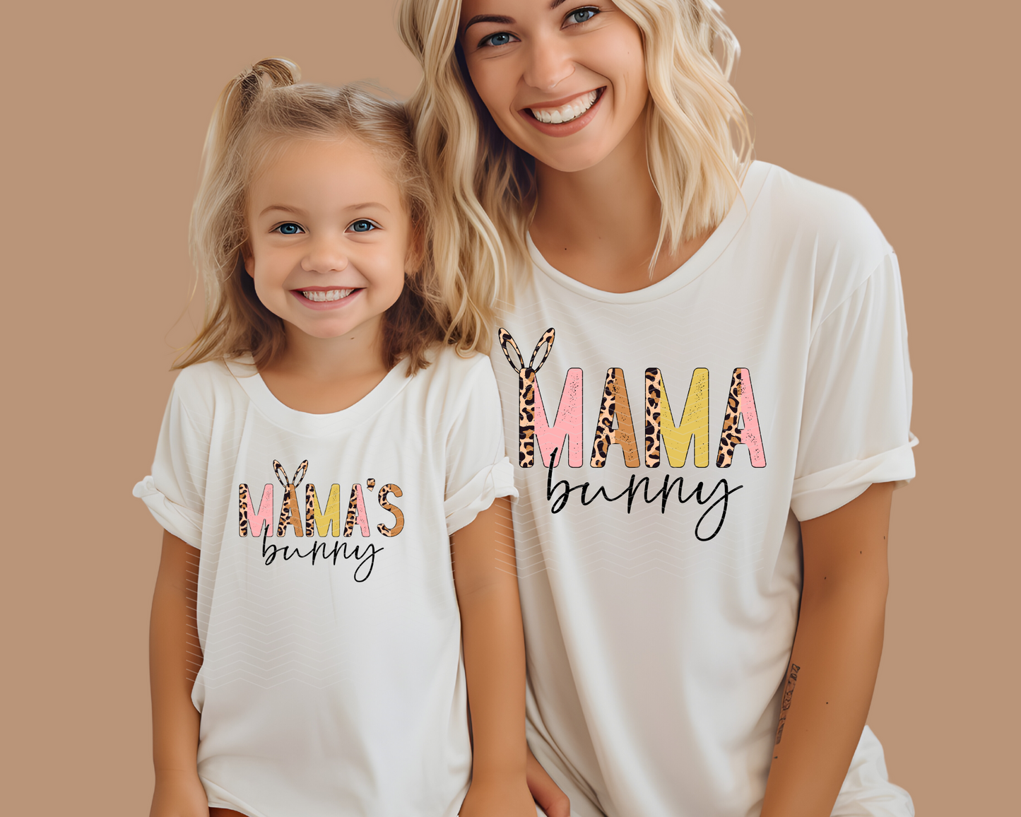 Mama & Mini Half Leopard Pastel DTF TRANSFER