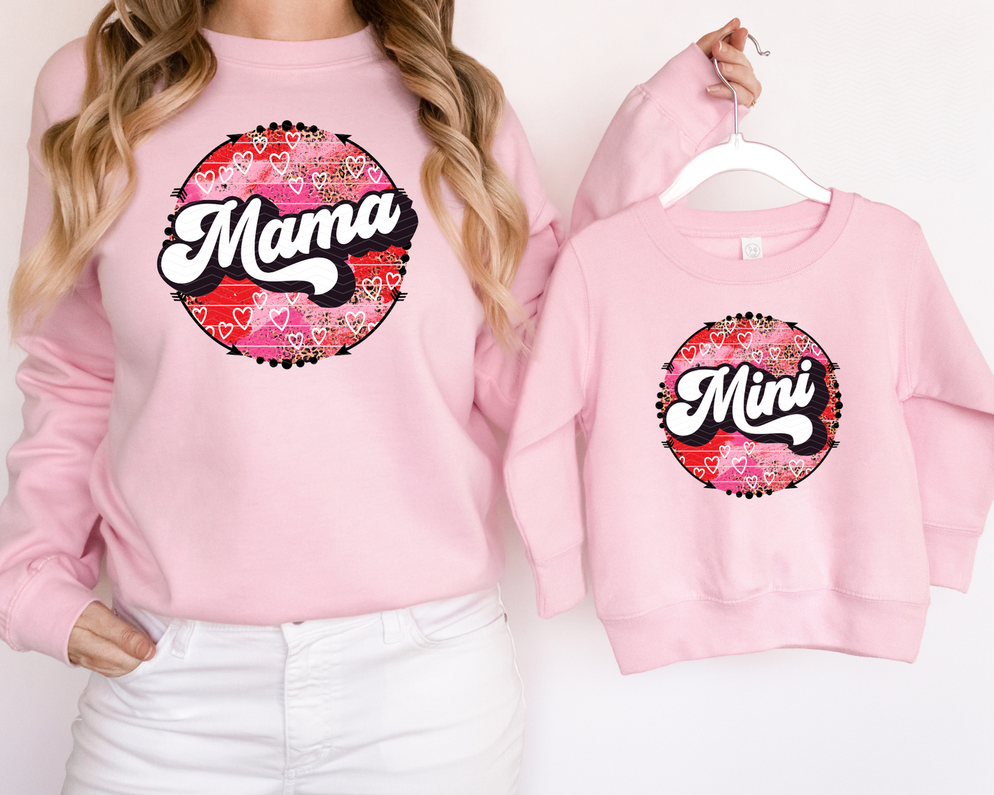 Mama & Mini Arrow Leopard Circle DTF TRANSFER