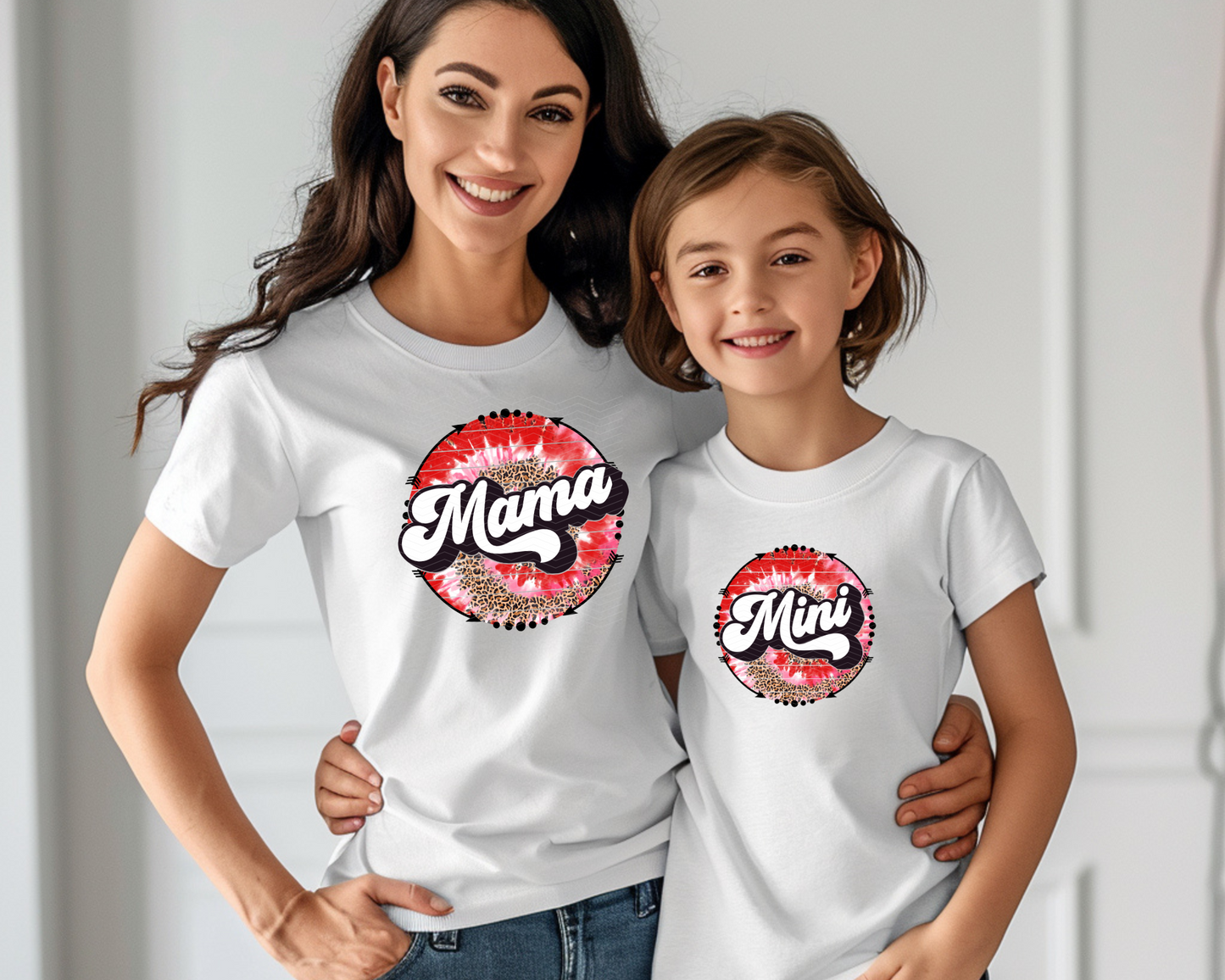 Mama & Mini Arrow Tie-Dye Circle DTF TRANSFER