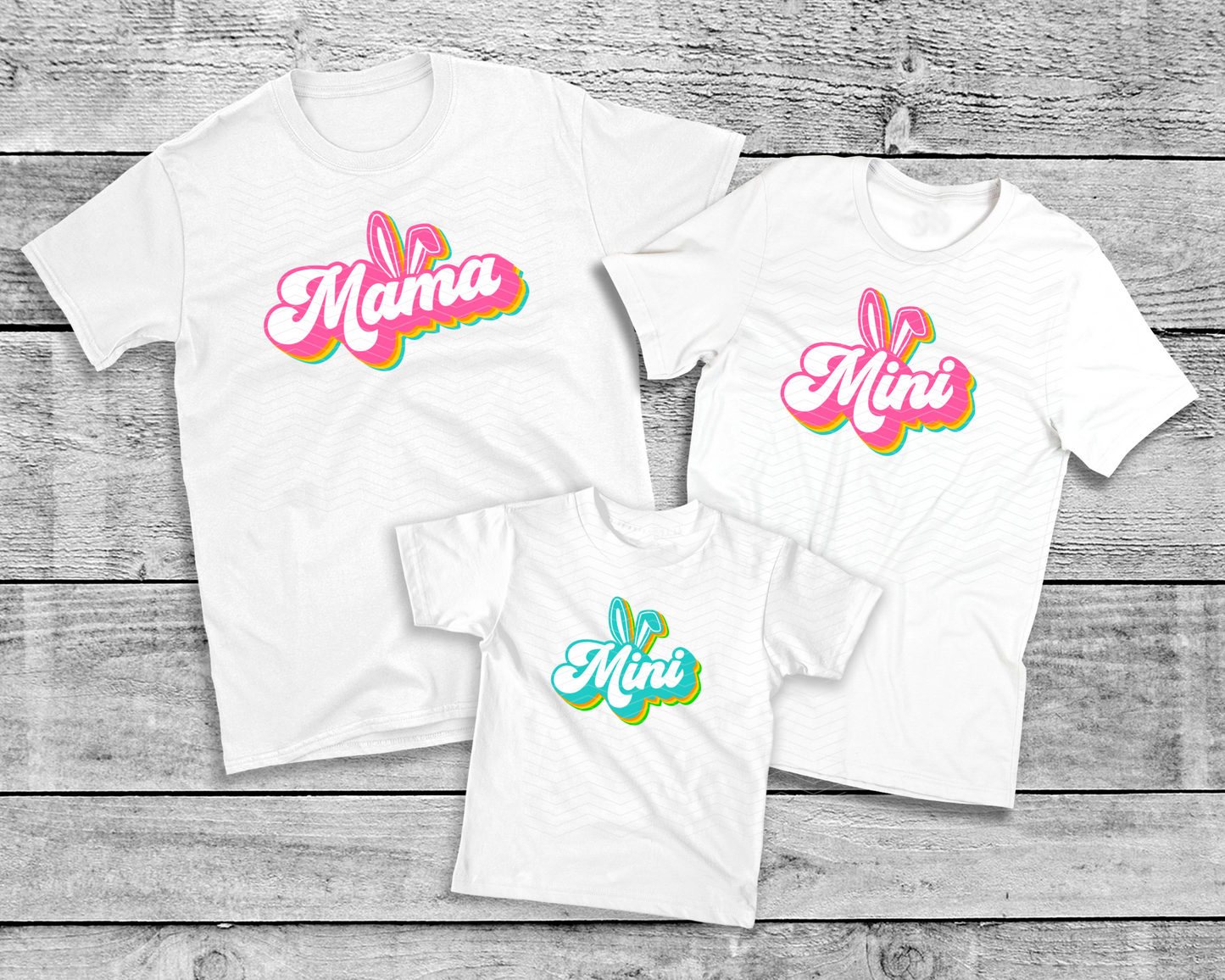 Mama & Mini Bunny Ears Neon DTF TRANSFER