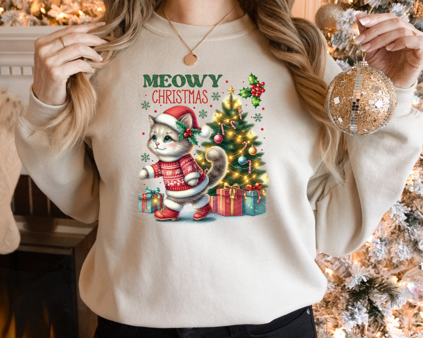 Meowy Christmas DTF TRANSFER