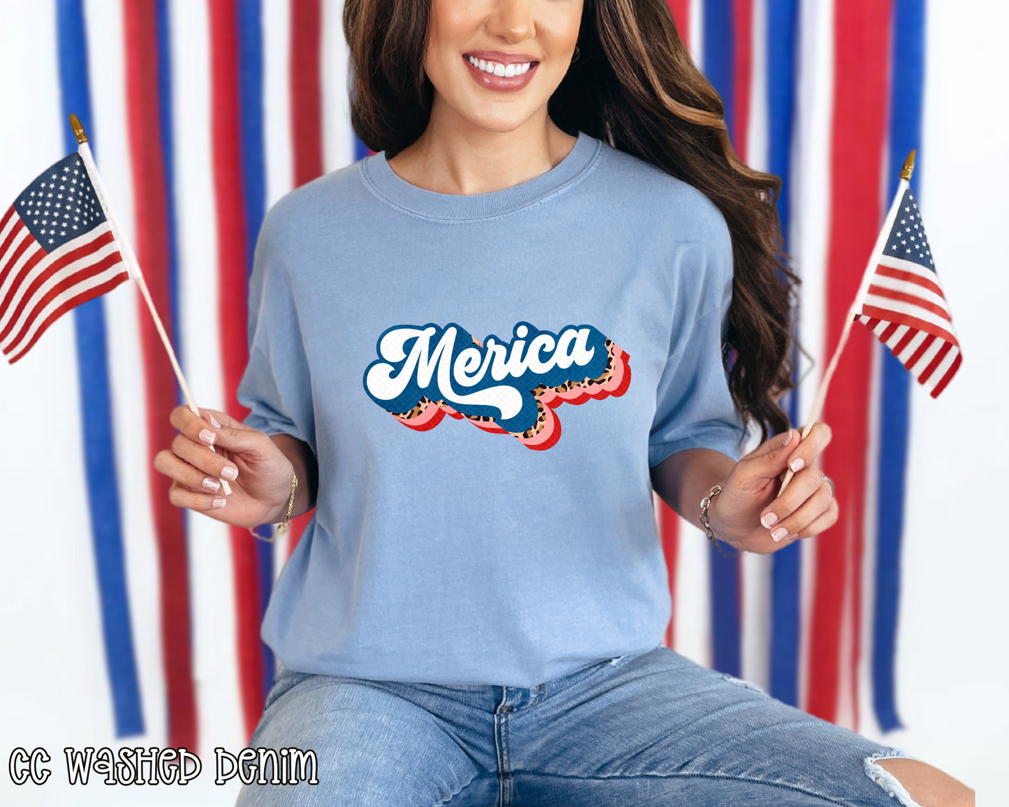 Merica Leopard Retro DTF TRANSFER