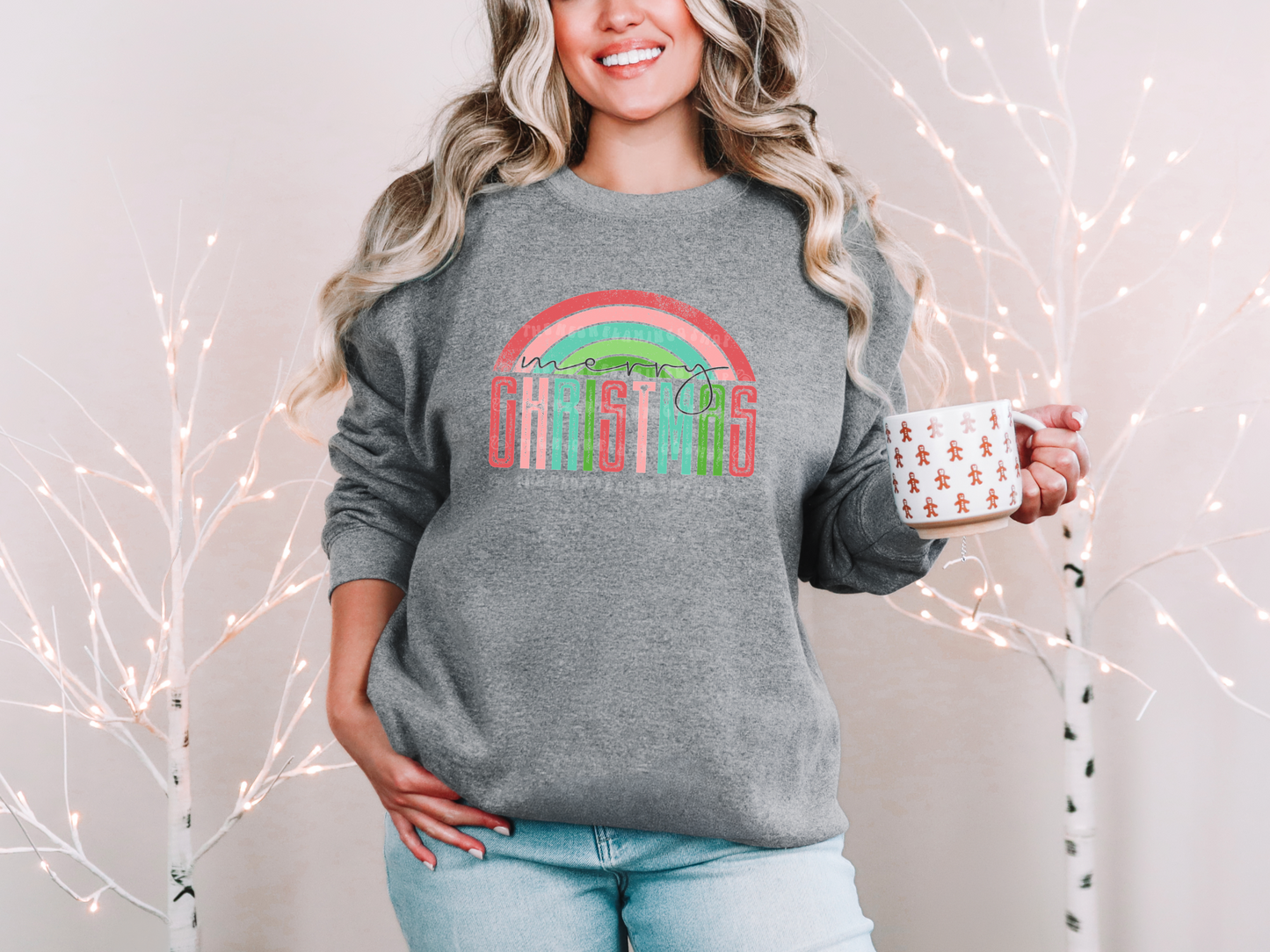 Merry Christmas Retro Rainbow DTF TRANSFER