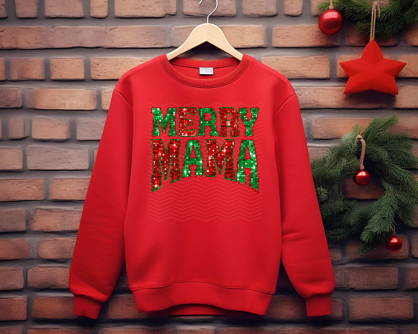 Merry Mama Sequin DTF TRANSFER