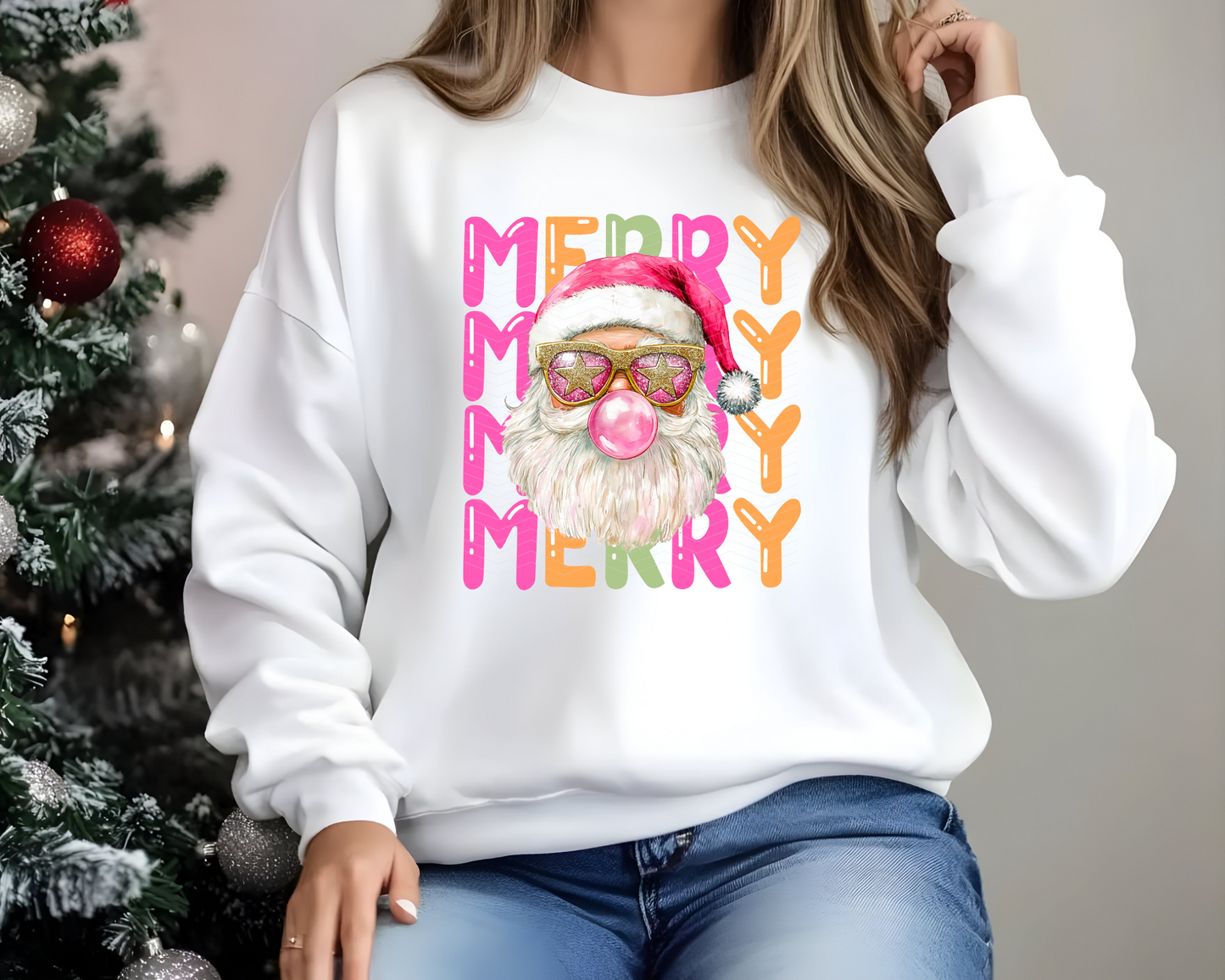 Merry Santa Preppy DTF TRANSFER