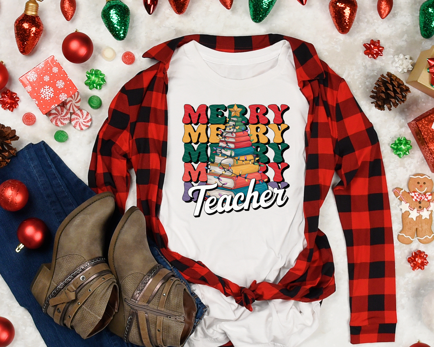 Merry Teacher DTF TRANSFER