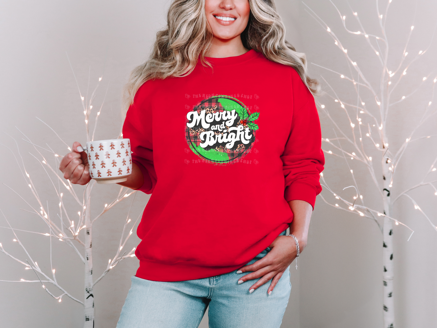 Merry and Bright Plaid Leopard Circle DTF TRANSFER