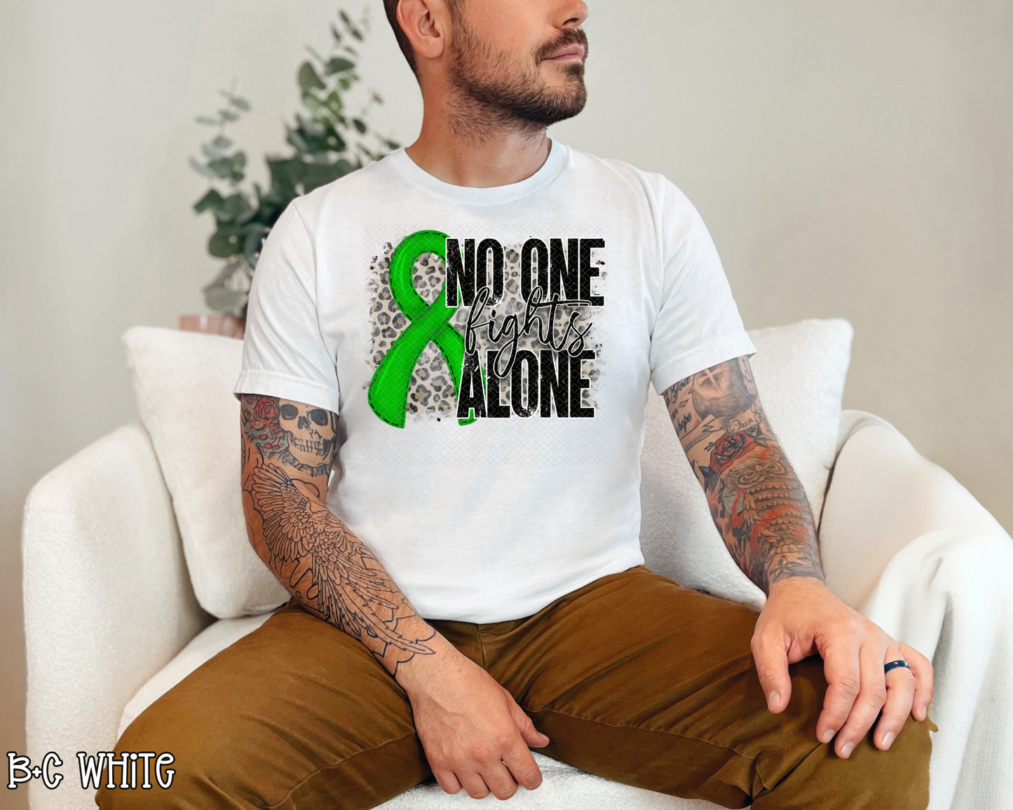 No One Fights Alone Leopard Green DTF TRANSFER