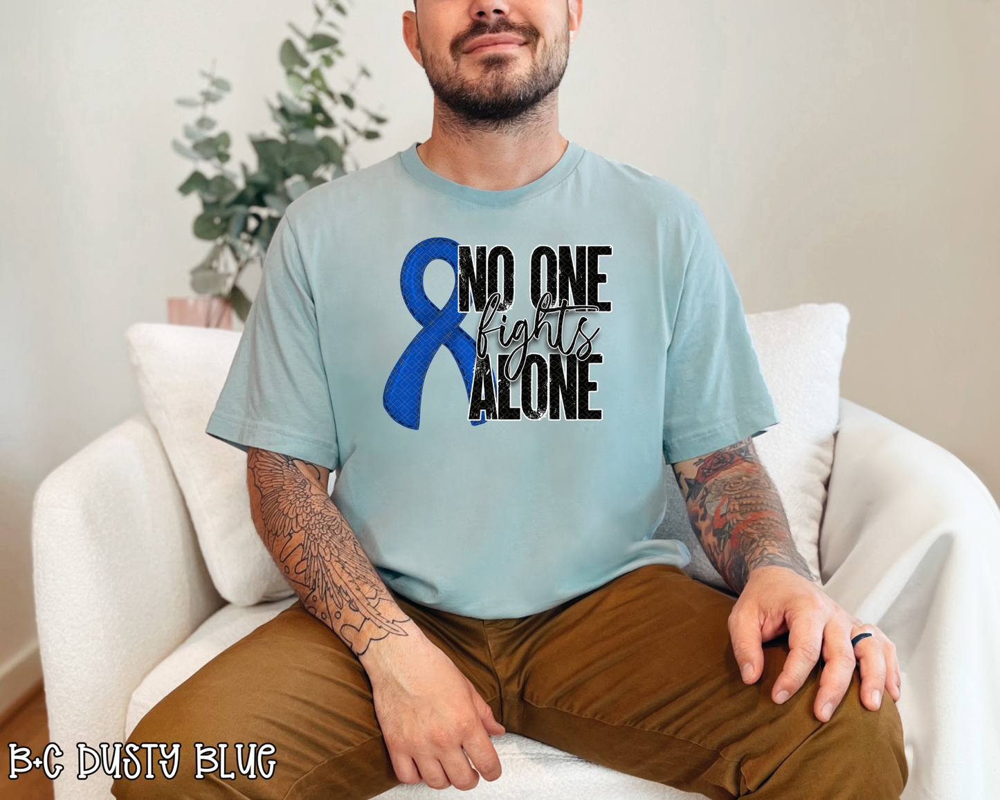 No One Fights Alone Navy DTF TRANSFER