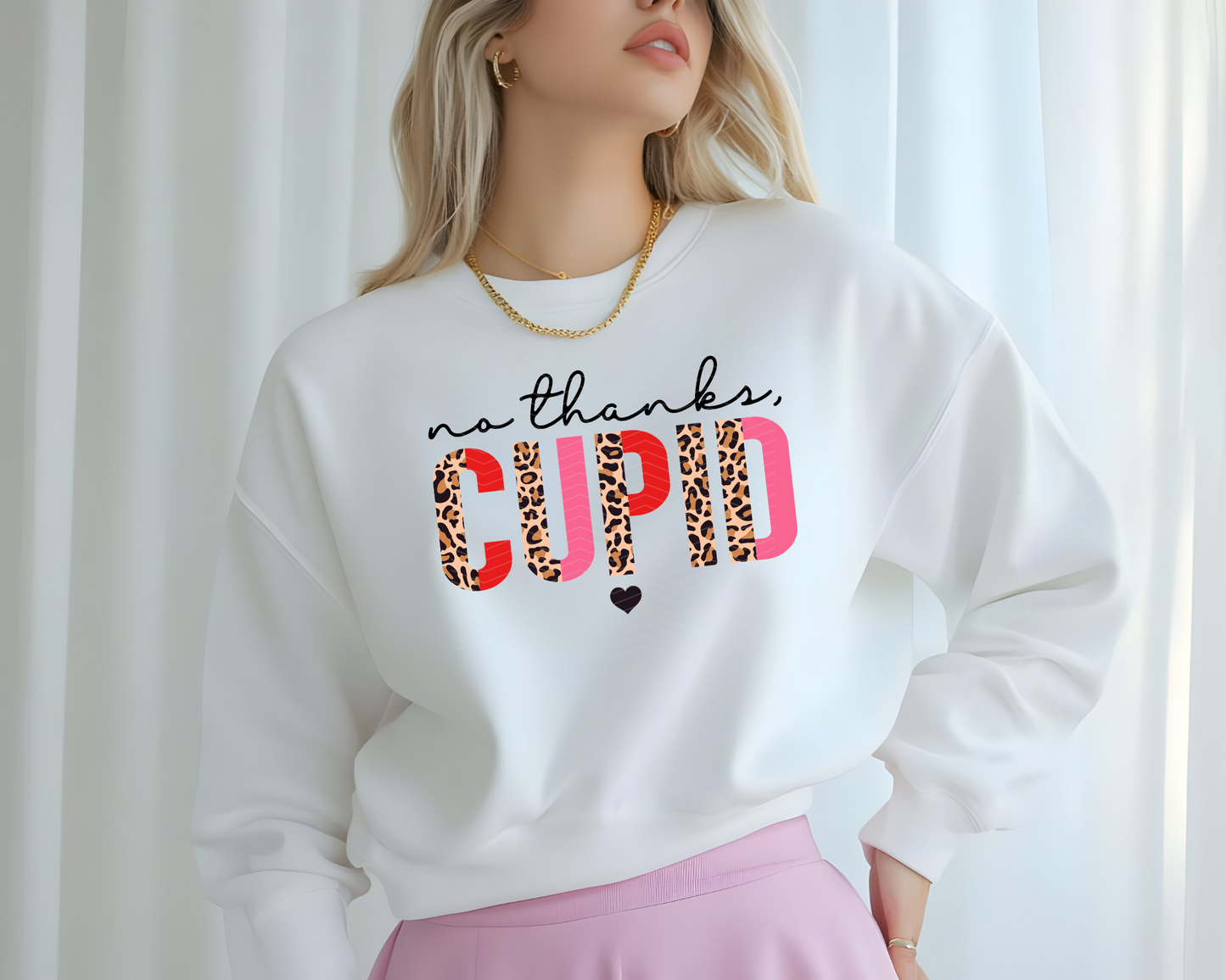 No Thanks Cupid Half Leopard DTF TRANSFER