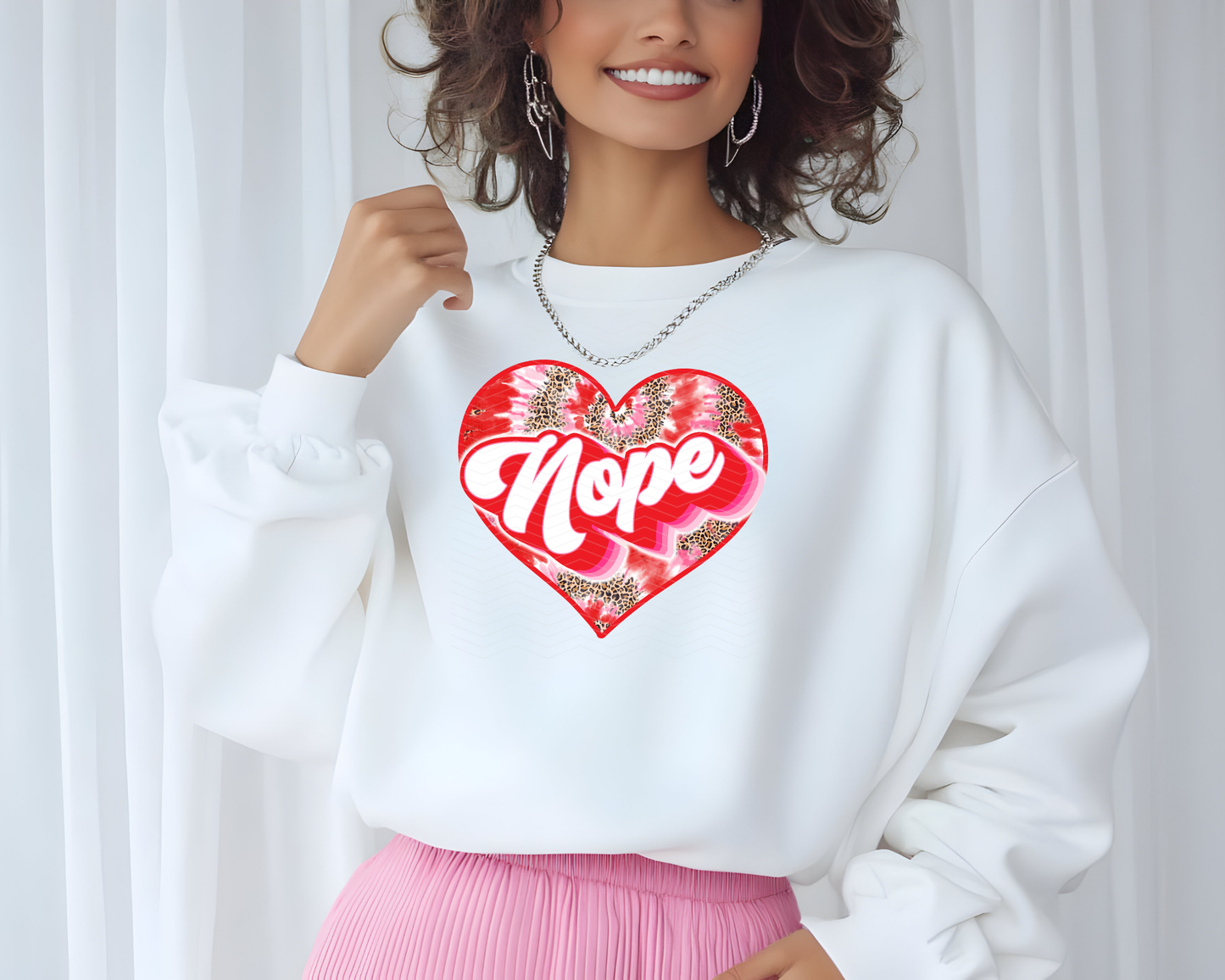 Nope Leopard Heart DTF TRANSFER