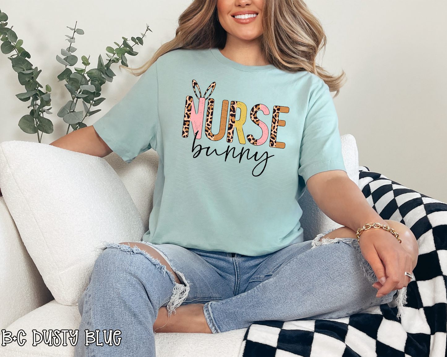 Nurse Bunny Half Leopard | 2 Colors | DTF TRANSFER