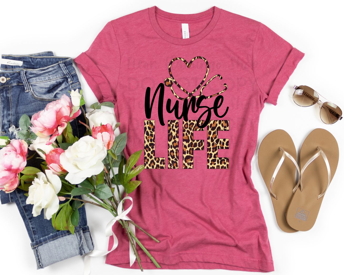 Nurse Life Leopard DTF TRANSFER