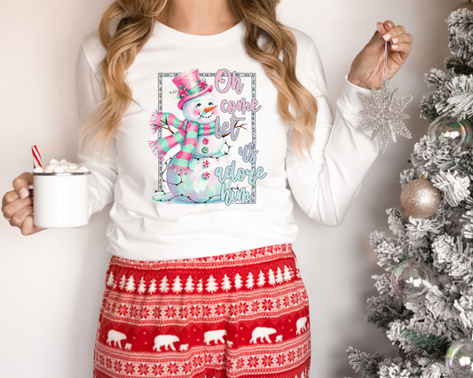 Oh Come Let Us Adore Him Snowman