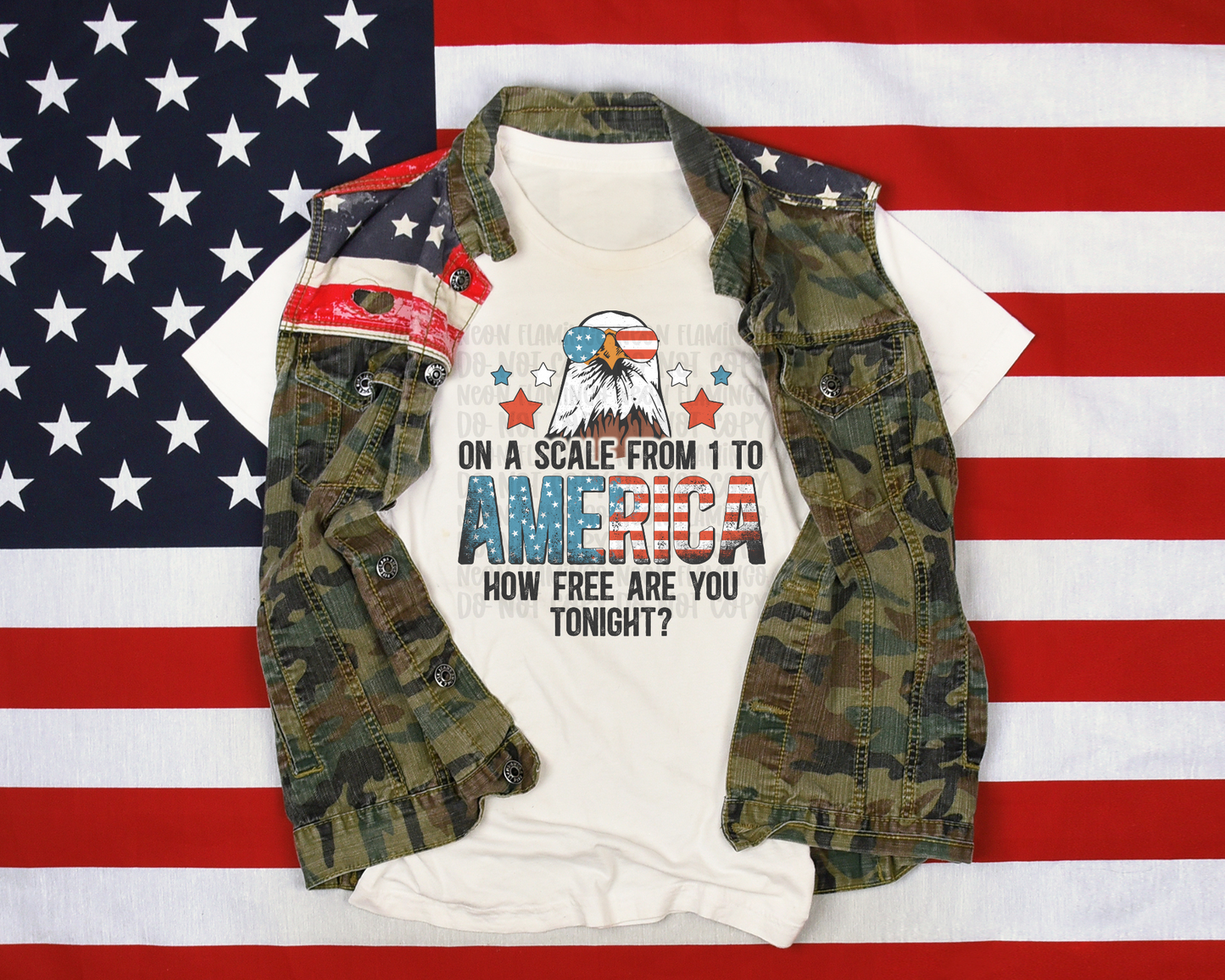 On A Scale of 1 to America How Free Are You Tonight DTF TRANSFER