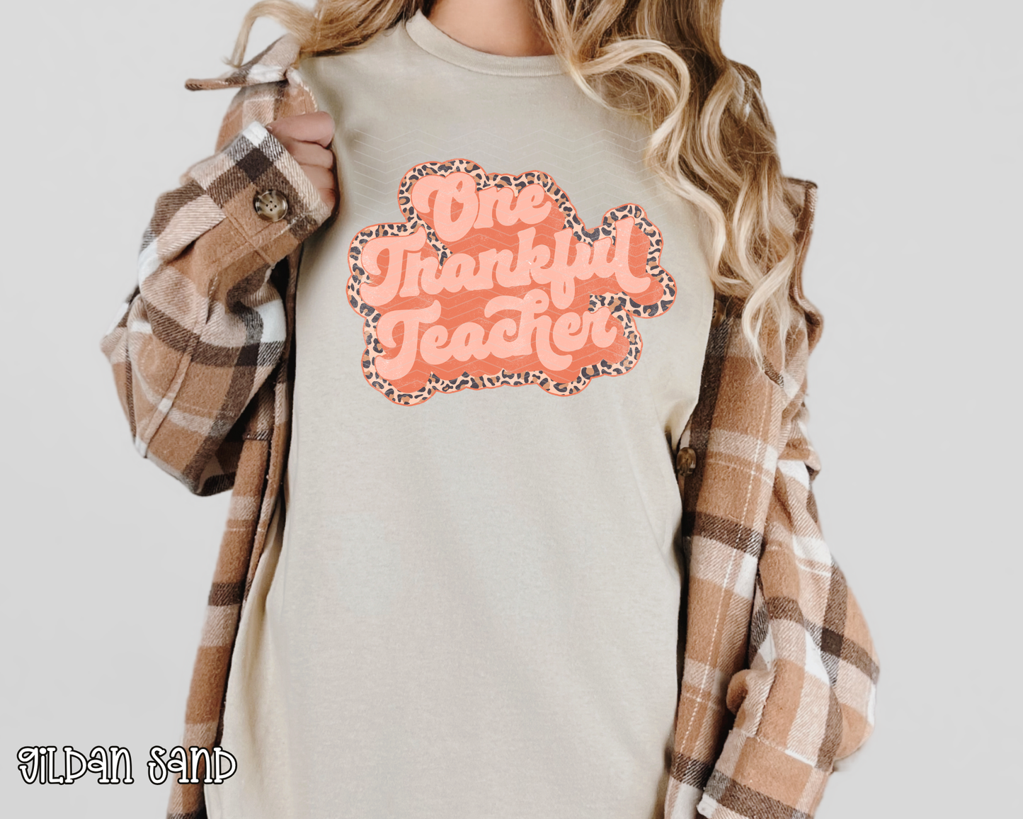 One Thankful Teacher Leopard DTF TRANSFER