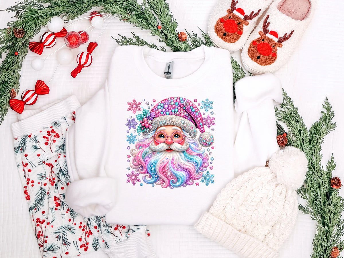 Pastel Santa Rhinestone DTF TRANSFER