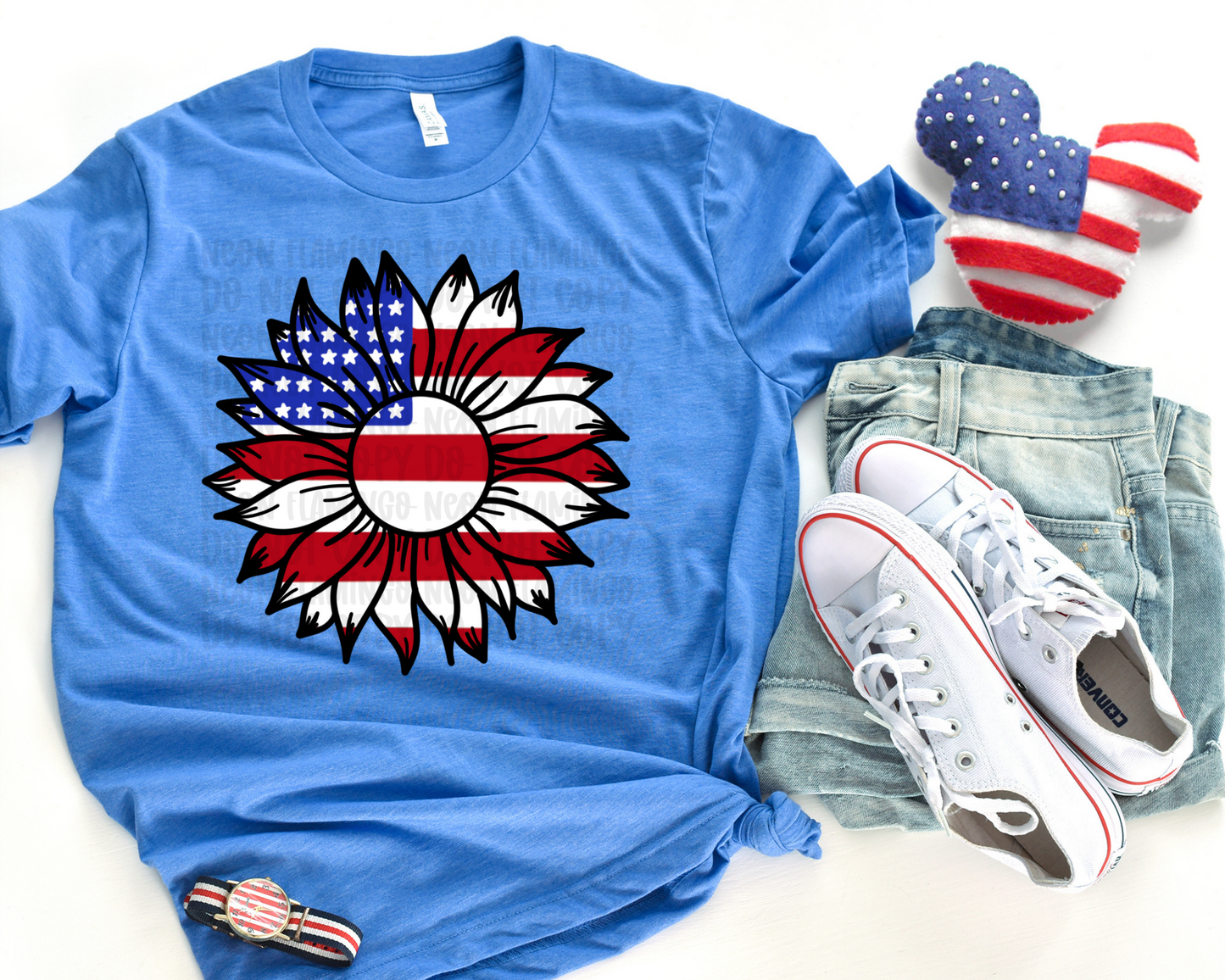 Patriotic Sunflower DTF TRANSFER