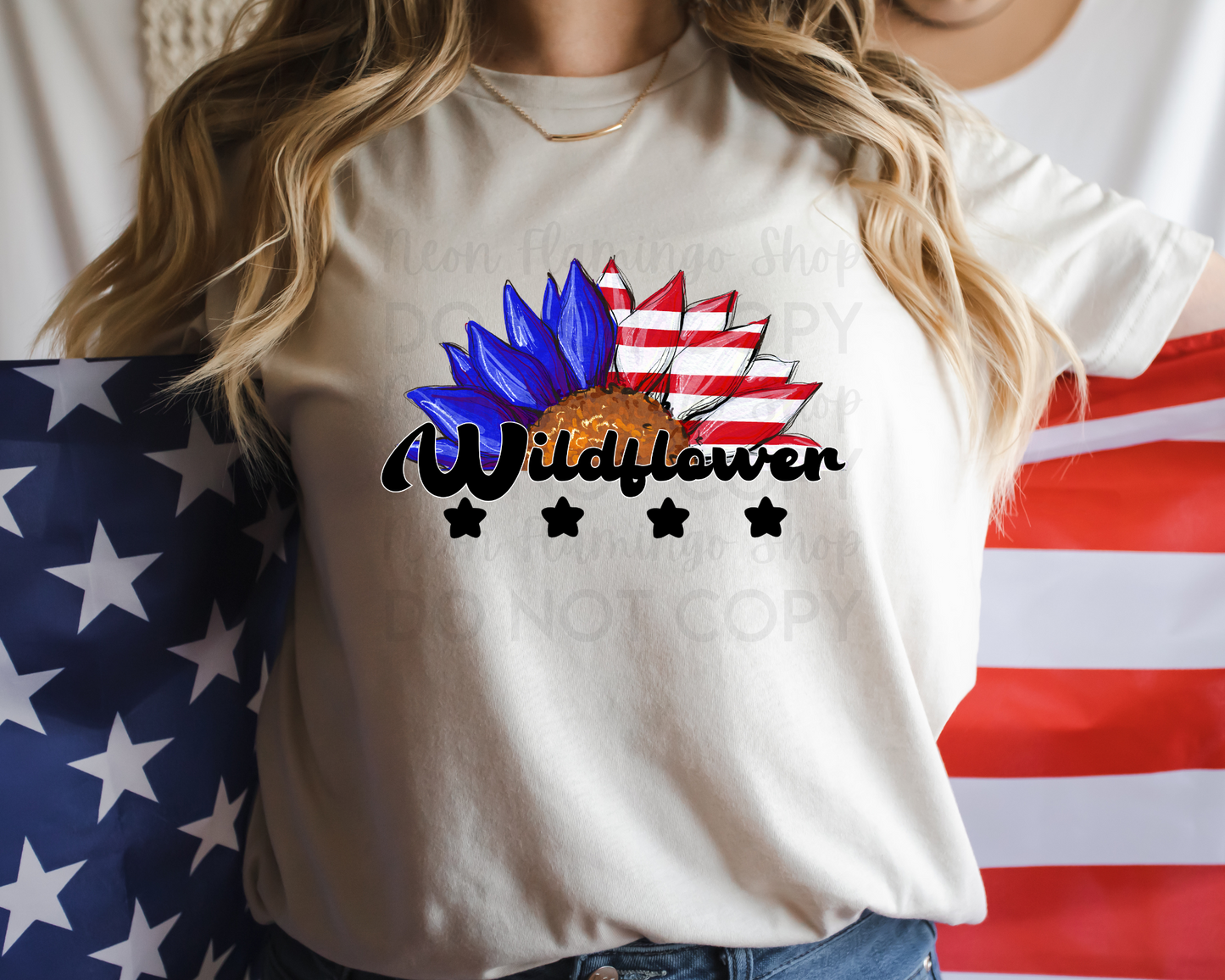 Patriotic Wildflower DTF TRANSFER