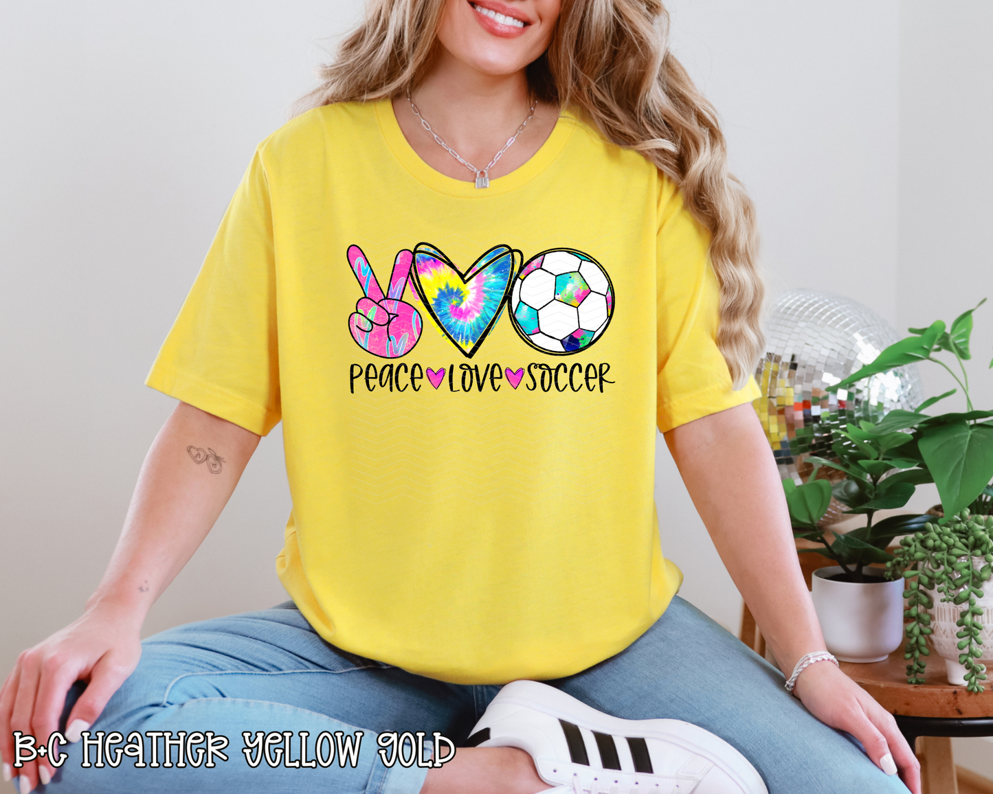 Peace Love Soccer Tie-Dye DTF TRANSFER