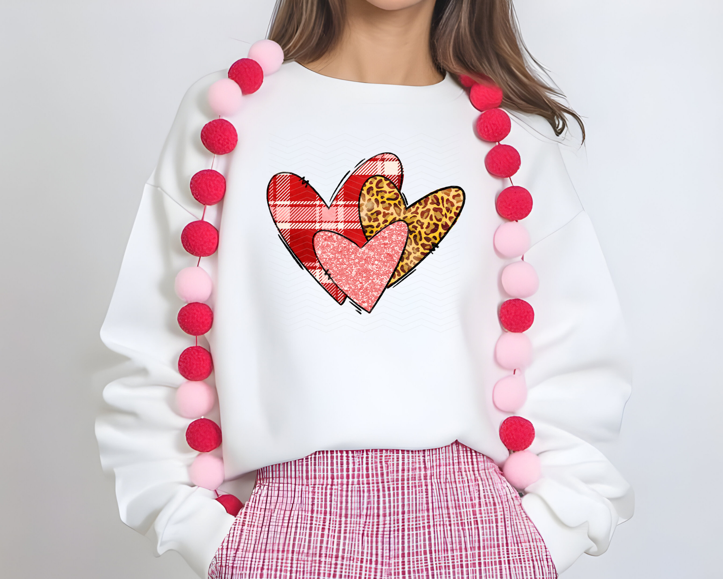 Plaid Leopard Heart Trio DTF TRANSFER