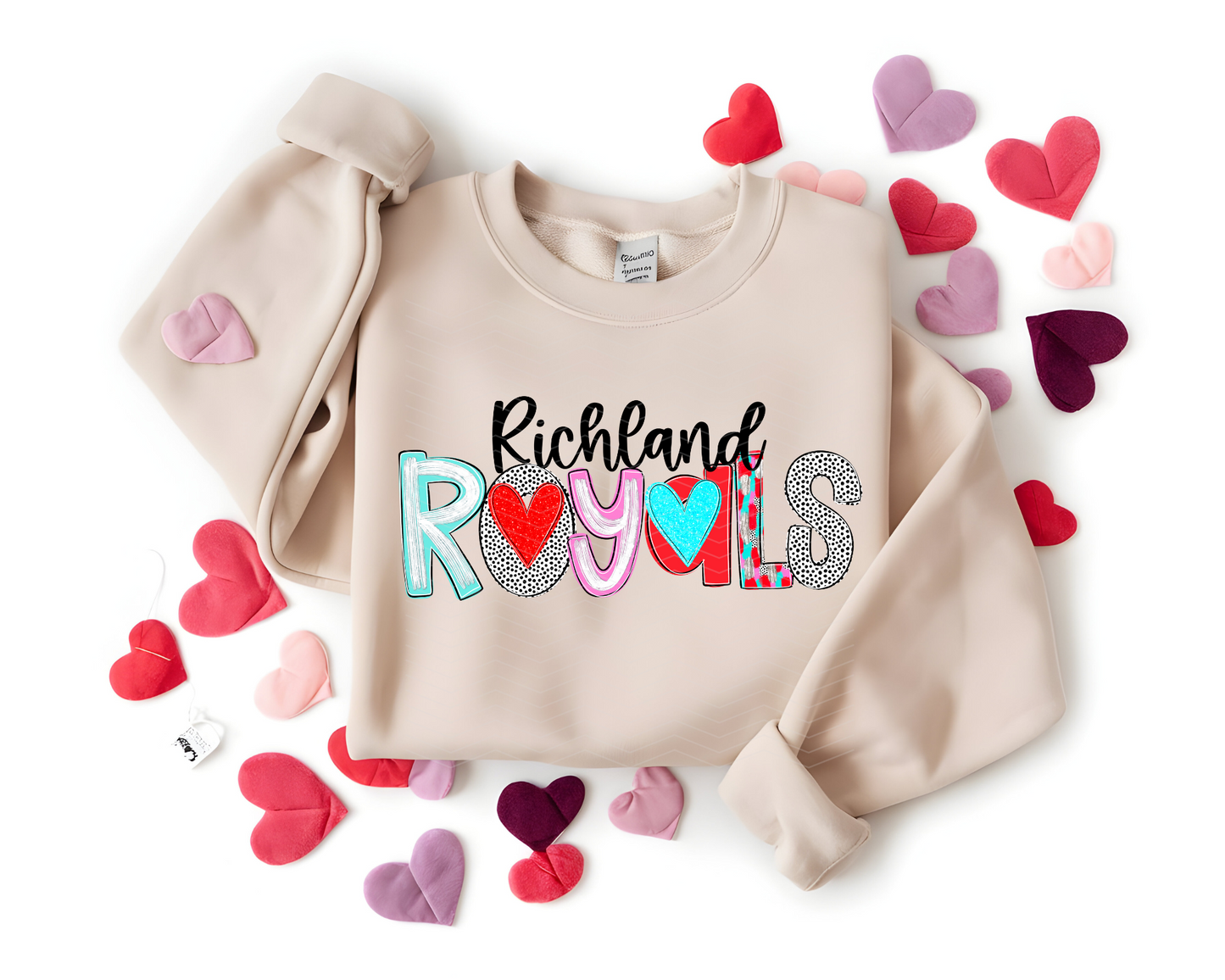 Valentine's Mascot | Hearts Poppy Style | DTF TRANSFER