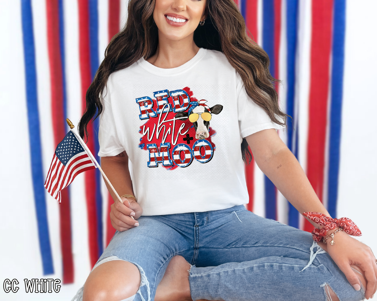 Red White + Moo DTF TRANSFER