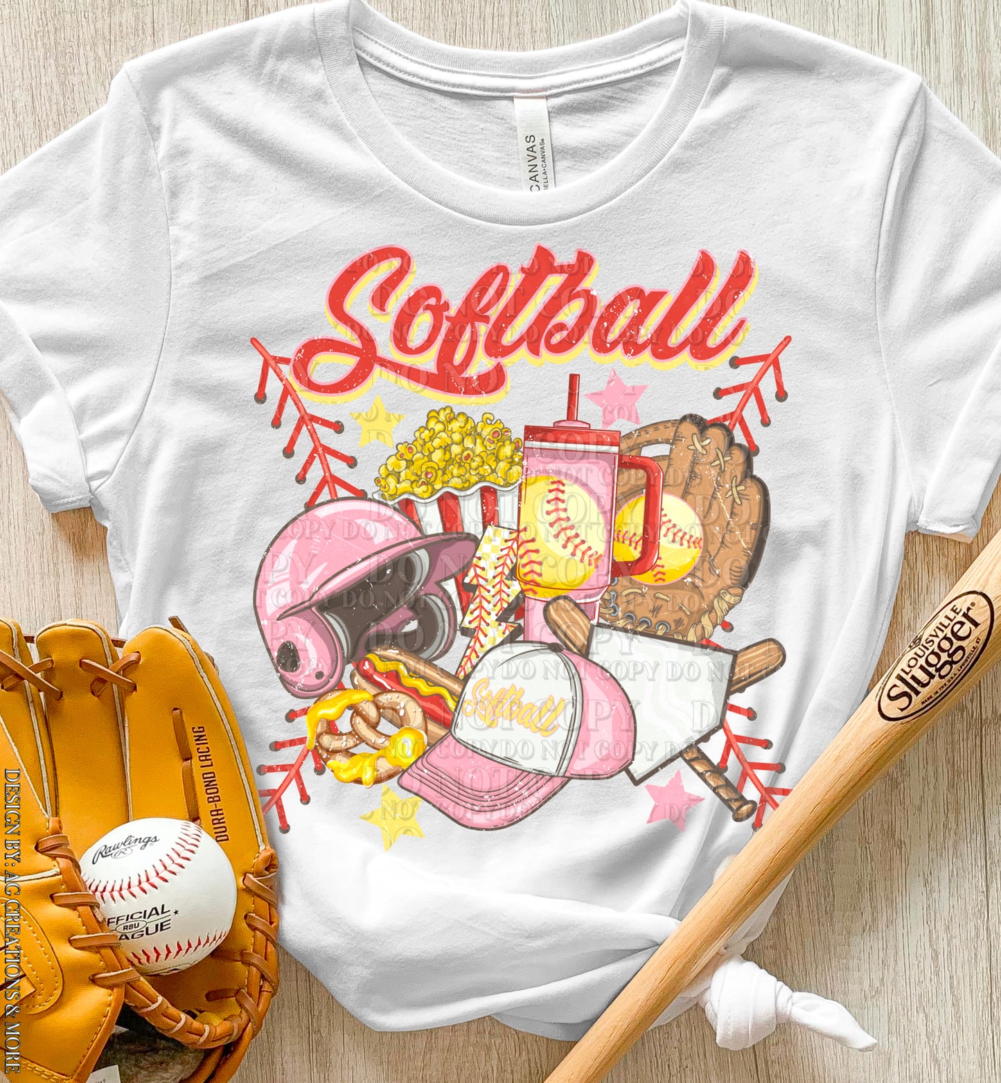 Retro Pink Softball DTF TRANSFER