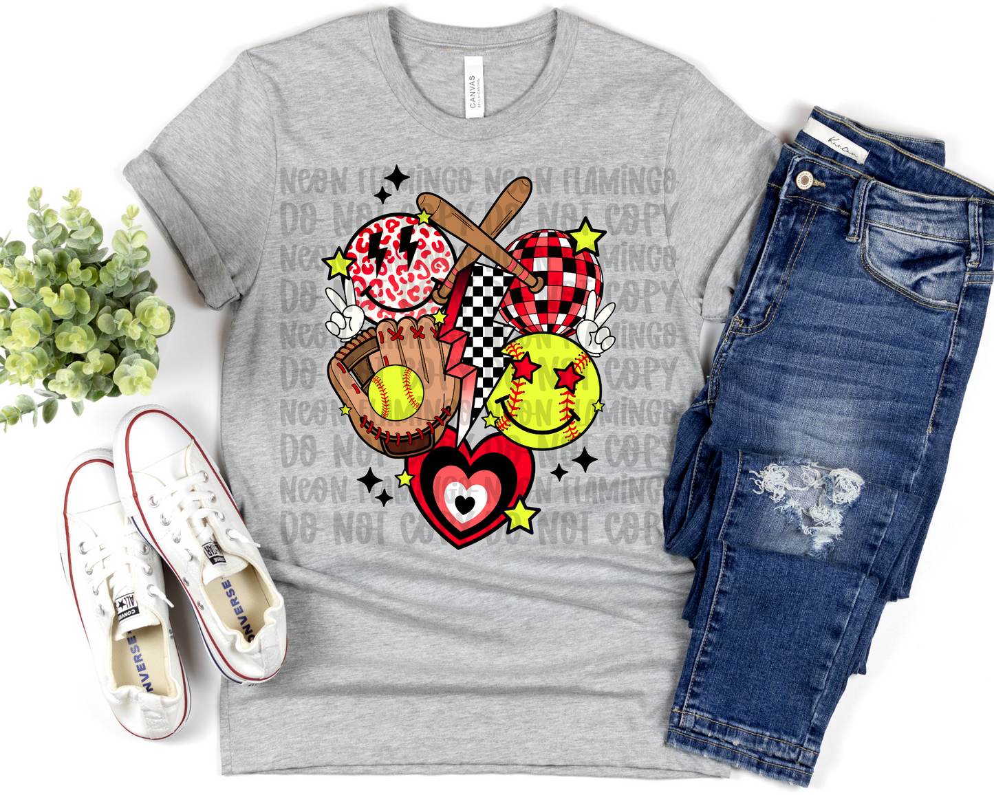 Retro Softball Collage | Multiple Colors | DTF TRANSFER