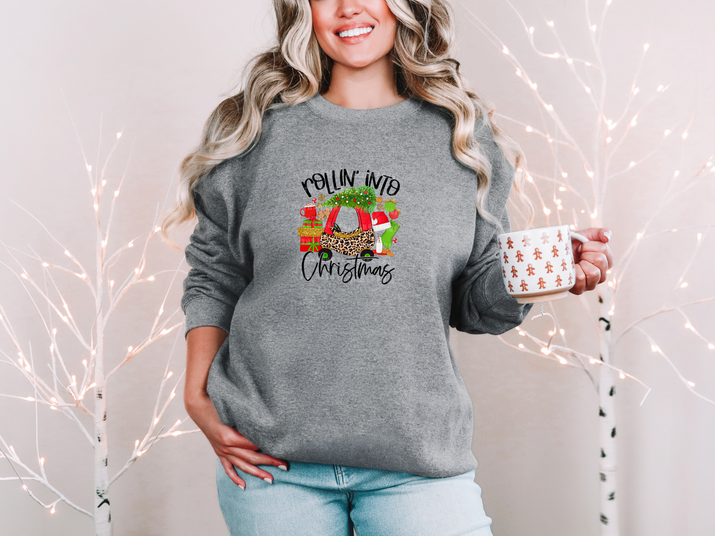 Rollin Into Christmas Kids Car Red Leopard DTF TRANSFER