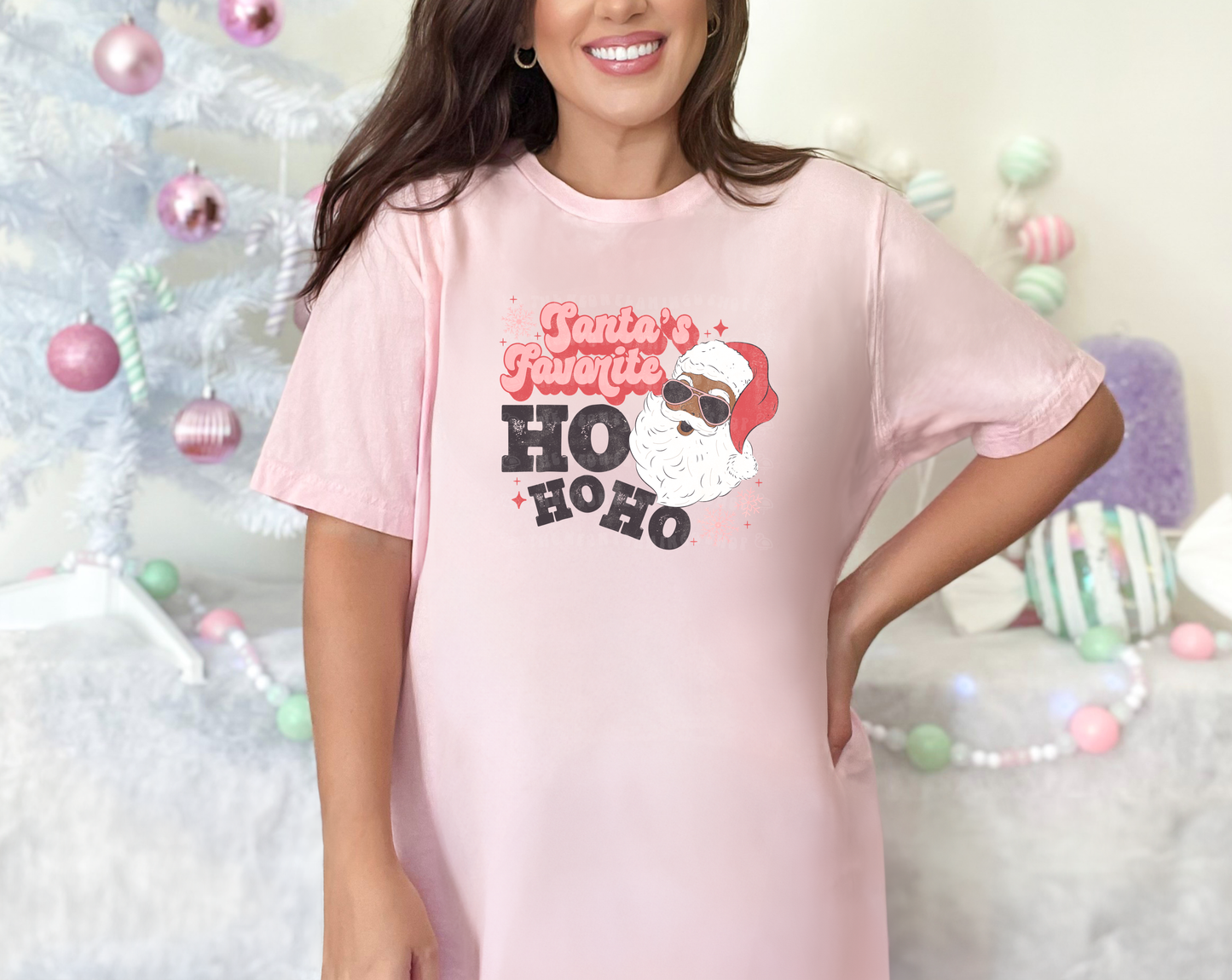 Santa's Favorite Ho Ho Ho Dark Skin DTF TRANSFER