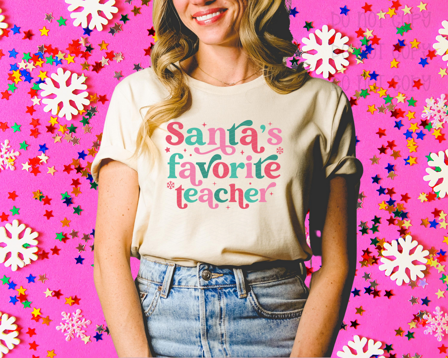 Santa's Favorite Teacher DTF TRANSFER